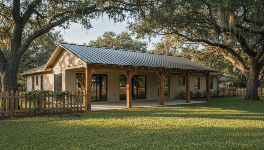 Finding the Right Patio Builders for Your Central Florida Backyard 3 covered patio structure installed near Gainesville Florida backyard
