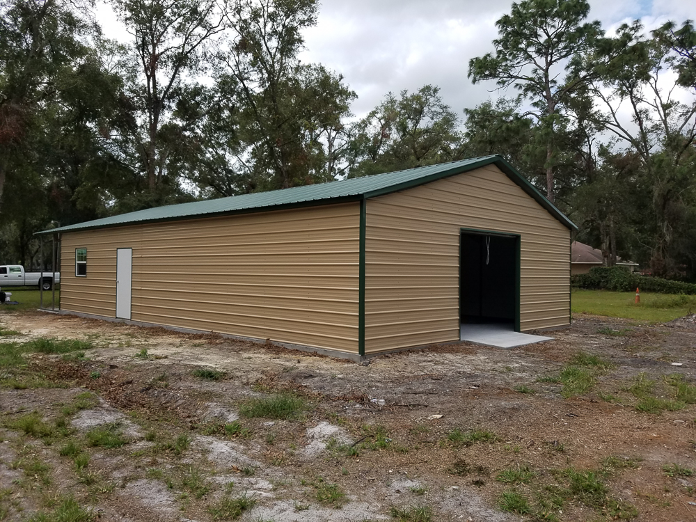 Large metal building with green roof