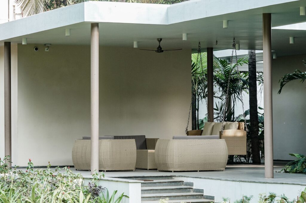 outdoor furniture near me under a custom covered patio in Florida
