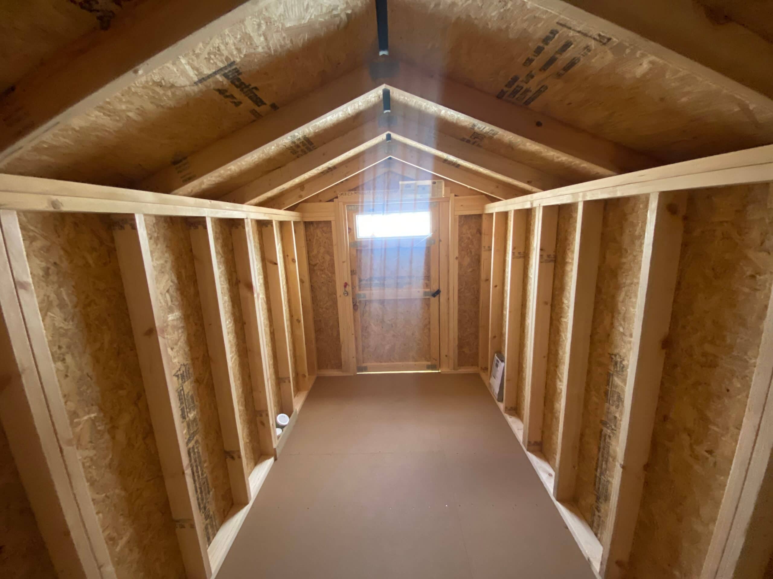 Empty interior of a wooden shed