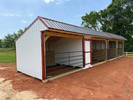 multi bay horse run in shed brantley fl